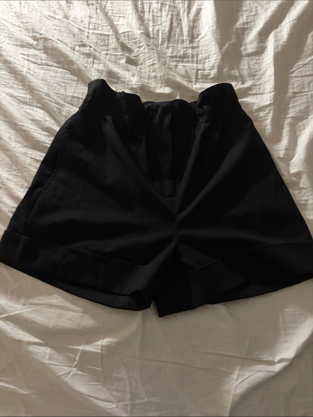 Sunday Best Black High-Waist Tailored Shorts